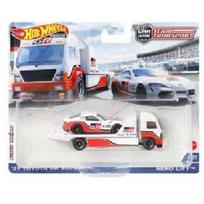 Hot Wheels Premium Team Transport Modeliukas 2021 Toyota GR Supra & Aero Lift Truck, white/red/black