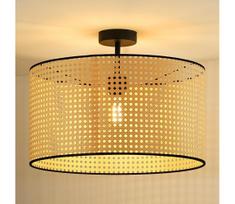 Duolla - Tvirtinamas sietynas ROLLER RATTAN 1xE27/15W/230V diametras 45 cm smėlio spalva/juoda