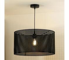 Duolla - Pakabinamas sietynas ROLLER RATTAN 1xE27/15W/230V diametras 45 cm juoda