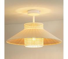 Duolla - Tvirtinamas sietynas RIO RATTAN 1xE27/15W/230V diametras 45 cm smėlio spalva/rotangas