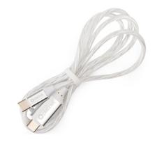 USB laidas USB-C / USB-C jungtis su LED foninis apšvietimas 60W 1m balta