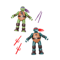 Vežliukai Nindzės - Donatello ir Raphael figūrėlės su projektoriumi