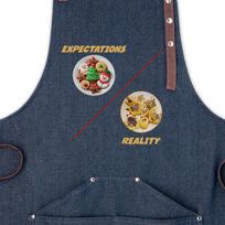 Džinsinė prijuostė "Expectation vs reality"
