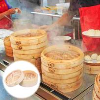 Steamer Reusable Bamboo Basket Dim Sum Pot Metal Vegetable Food with Lid Multi-functional