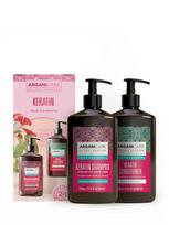 ARGANICARE Stiprinamasis šampūnas/kondicionierius su keratinu ir argano aliejumi, 2x400 ml