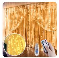 Girlianda-užuolaida su pulteliu, 300 LED, 3x3m šiltai balta