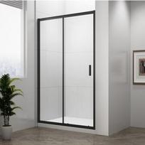 Skaidraus stiklo dušo durys į nišą Polysan Easy Line Black 1600 mm