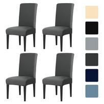 4 vnt. rinkinys Didelio tamprumo valgomojo kėdės užvalkalas Elastingas užvalkalas Nuimamas neslystantis sėdynės apsaugas svetainei, namams, virtuvei, vestuvėms 4pcs