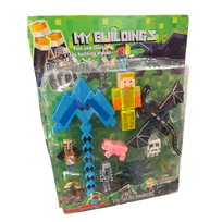 Minecraft figūrėlių rinkinys su drakonu ir kirtikliu, 10vnt.