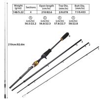 Užmetimo meškerė su anglies pluoštu Ultra Light Baitcaster meškerės stulpai Žvejyba jūros sūriame vandenyje 1.8 m