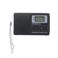 Nešiojamas FM / AM / SW radijo daugiajuostis skaitmeninis stereo radijo imtuvas Ausinių išvesties laiko rodymas juoda