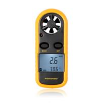 Skaitmeninis anemometro vėjo greičio matuoklis -10 ~ 45C temperatūros matuoklis Anemometro su LCD foninio apšvietimo ekranu