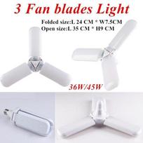 E27 LED garažo parduotuvės darbo šviesos lubų šviestuvas deformuojanti lempa 3 fan blades light balta