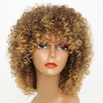 MERISIHAIR Afro Moteriškas trumpas garbanotas perukas su kirpčiukais Ombre Blonde Color Perukas Sintetinis karščiui atsparus pluošto garbanotas perukas moterims wig auksas