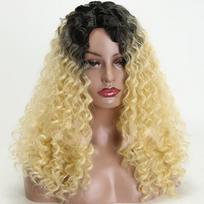 Mados grožio perukas ilgas banguotas perukas Ombre blondinas minkštas sintetinis Cosplay perukas moterims
