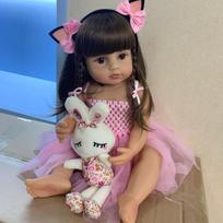 55 cm tikrojo dydžio originalus NPK Bebe Doll Reborn Girl Pink Princess vonios žaislas Minkštas viso kūno silikonas 55CM