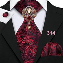 12 modelių Paisley kaklaraiščių sagė vyrams vestuvėms formalus šilkinis kaklaraištis Hanky ​​rankogalių sąsagų rinkinys N-0314