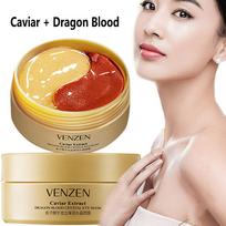 60 vnt Gold Collagen Eye Mask Face Anti Wrinkle Gel Sleep Gold Mask Akių pleistrai Caviar Essence Kolageno Drėkinančios Paakių Kaukės 60pcs