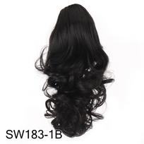 Bybrana Beauty Ilgų plaukų bandelės perukas PonyTail Matinis Aukštos temperatūros šilko pluošto Claw Clip klipas