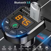 Bluetooth 5.0 FM siųstuvas automobilinis rinkinys MP3 moduliatoriaus grotuvas Belaidis laisvų rankų įrangos garso imtuvas Dvigubas USB greitas įkroviklis 3.1A without box