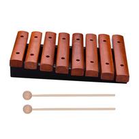 Muzikos instrumentas, 8 natos, medinis ksilofonas su 2 mediniais plaktukais vaikams, mokomiesiems vaikams Style 1 black