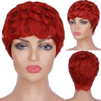MISSQUEEN trumpų banguotų sintetinių plaukų perukai Ombre 6 colių Bob perukai juodoms moterims, karščiui atsparūs sintetiniai perukai, kasdienis perukas 6inches
