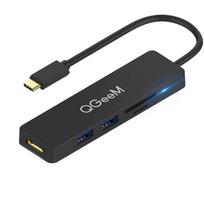QGeeM USB C šakotuvas, skirtas Macbook Pro Type C Hub prie HDMI USB 3.0 TF SD Multi USB 3.1 Hub Adapteris, skirtas iPad Pro OTG skirstytuvas USB C dokas juoda