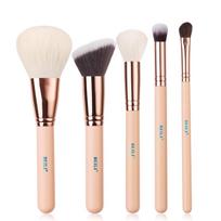 BEILI Rose Golden 5 vnt Pink makiažo šepetėlių rinkinys pudra Contour Concealer Foundation Blush akių šešėliai makiažo šepetėliai