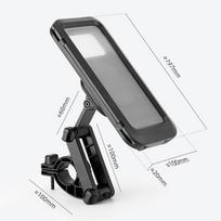 Universalus dviračio motociklo telefono laikiklis, skirtas Samsung iPhone Xiaomi OPPO Huawei Moto Scooter vandeniui atsparus sulankstomas mobiliojo telefono dėklo stovo laikiklis Suitable for under 7 inch juoda