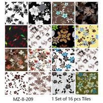 16 vnt Gėlių raštų plytelės sienų lipdukas Virtuvė Backsplash Spinta Vonios Namų dekoras Neperšlampamas lipnus meninis sienų lipdukas 10cmX10cmX16pcs