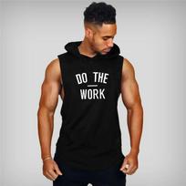 „Muscleguys“ prekės ženklo gimnastikos drabužiai Bėgimo liemenė Vyrai Kultūrizmo marškinėliai su gobtuvu „Fitness Tank Top Muscle Stringer“ apatiniai marškinėliai sportiniai tankai M juoda