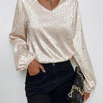 Elegantiškos moteriškos vasarinės palaidinės šifonu margintos moteriškos palaidinės moteriškos marškinių palaidinės blusas blusa feminina ilgomis rankovėmis moteriškas palaidinė S abrikosas