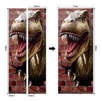 Dinozaurų gyvūnų sienos įtrūkimai Durų lipdukai Namų vestuvių dekoravimo tapetai Neperšlampami lipnūs plakatai Kambario dekoras Vonios kambarys MT-393(77*200cm)