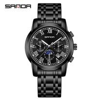 SANDA New Hot -selling Steel Belt Calendar Men's Watch, Three Eyes, Six Stitches Multi -function, Full Automatic Mechanical Watch