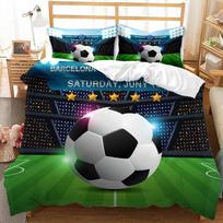 Namų tekstilė Futbolo rašto patalynė Viengulė lova Pilno dydžio Užvalkalas pagalvei ir Antklodės užvalkalas 2/3 dalys Mikropluošto UK Single 135x200cm