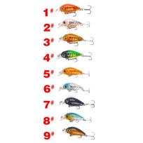9 VNT. Mini Vobleriai Bass Žvejybos Masalai 45mm/3.5g Jerkbait Dirbtinis Mikro Žuvelė Juodas Džigas Minnow Kietas Masalas Žvejybos Reikmenys