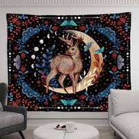 Gyvybės Medžio Gobelenas Sienų Dekoracija Mėnulio Fazės Gyvatės Gobelenai Trippy Bohemiškas Hipiškas Grybas Kandis Gėlės Svetainei Miegamajam 95x73cm