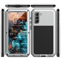 Skirtas „Samsung Galaxy S21 Ultra/S21 Plus“ dėklui, aliuminio metaliniam dėklui, originaliam smūgiams atspariam kritimui, sunkioms apkrovoms apsaugai „Doom Armor“, skirta S21 for Galaxy S21 pilka