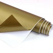 Anglies pluošto vinilas 3D juoda automobilio apvyniojimo plėvelė, be oro burbuliukų 10x127 cm auksas