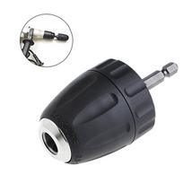 0,8–10 mm berakčio gręžimo griebtuvo keitiklis 3/8\- 24UNF greito sriegio keitimo adapteris, 1/4 colio šešiakampis kotas juoda