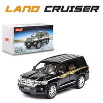 1/24 „Scale Land Cruiser Diecast“ automobilio modelio žaislas, traukiama atgal žaislinė transporto priemonė su garsu ir šviesa, skirta vaikams, mažiems berniukams, mergaitėms, dovanų kolekcija 1/24-20x8x7.5cm juoda