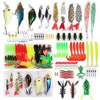 94 vnt. Žvejybinių masalų rinkinys Bass, Trout, Salmon Žvejybos Aksesuarai Įrankiai Žvejybos Masalai Suktukai 94pcs set