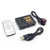 5 in 1 Out HDMI jungiklio skirstytuvas 5x1 su HDMI suderinamas jungiklis 4K HD 1080P HD-MI perjungiklio dėžutės vaizdo garso adapteris, skirtas HDTV kompiuteriui