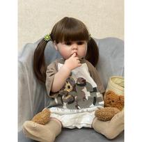 55CM Reborn Toddler Doll with Full Body Soft Silicone Raya Lifelike Soft Touch High Quality Short Hair Doll Lovely Gifts for Children