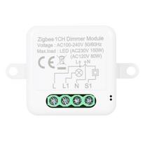 Zigbee Dimmer Switch Module App nuotolinio valdymo užuolaidų jungiklis veikia su Alexa Google Home 2 Gang 1CH Dimmer Module balta