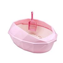 CHEST Cat  Toilet Semi-enclosed Cat Litter Box Double Pine Cat Anti-splash Poop Box Cat Toilet Training [New Pink]