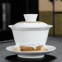 Jingdezhen porcelianinis Kung Fu Gaiwan Creative Office arbatinukas Keraminis arbatos dubuo su dangteliu Kelionės Gražūs lengvi virdulio gėrimai
