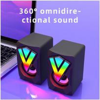 Žaidimų garsiakalbiai Kompiuterio garsiakalbis USB tvarkyklė Nemokama arba 3,5 mm AUX įvesties nešiojamas RGB apšvietimas juoda