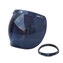 Šalmas Bubble Visor Motociklo Šalmo priekinio stiklo lęšis su atverčiamu laikikliu 3Snap Open Face šalmams tamsiai rudos spalvos