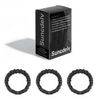 3 vnt./rinkinys 100 % gryno šilkmedžio šilko plaukų traškučiai Šilkiniai plaukų kaklaraiščiai Plaukų juostos Skinny Ponytail Holders Plaukų priežiūros priedai black